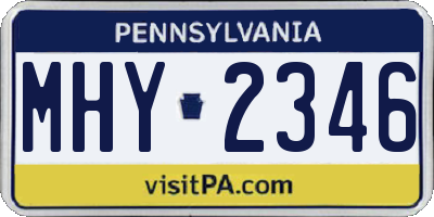 PA license plate MHY2346