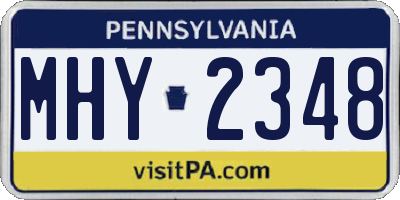 PA license plate MHY2348