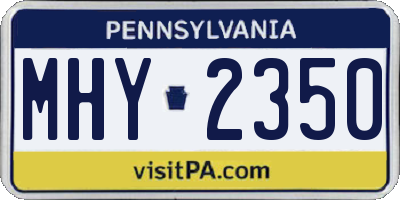 PA license plate MHY2350