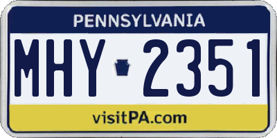 PA license plate MHY2351