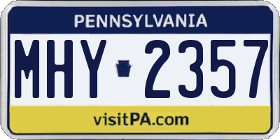 PA license plate MHY2357