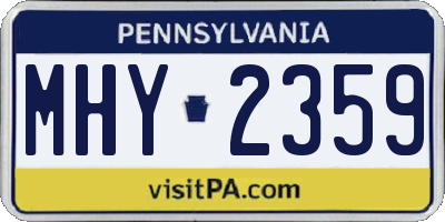 PA license plate MHY2359