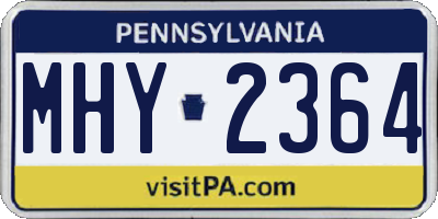 PA license plate MHY2364
