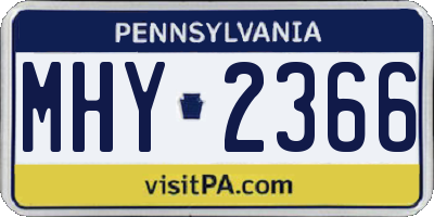 PA license plate MHY2366