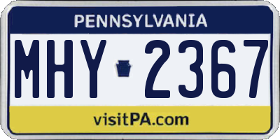 PA license plate MHY2367