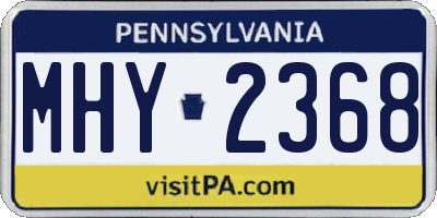 PA license plate MHY2368