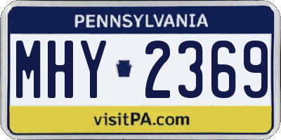 PA license plate MHY2369
