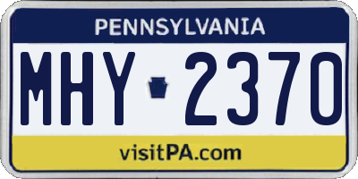 PA license plate MHY2370