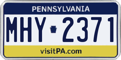 PA license plate MHY2371