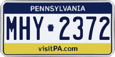 PA license plate MHY2372