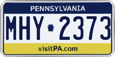 PA license plate MHY2373