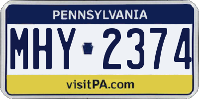 PA license plate MHY2374