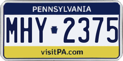 PA license plate MHY2375