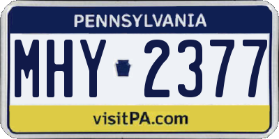 PA license plate MHY2377