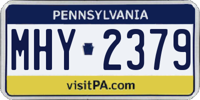 PA license plate MHY2379