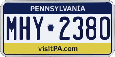 PA license plate MHY2380
