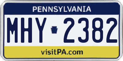 PA license plate MHY2382