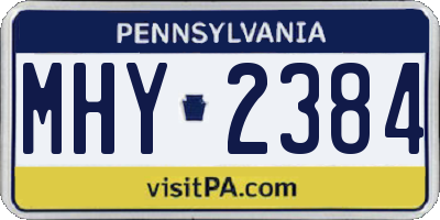 PA license plate MHY2384