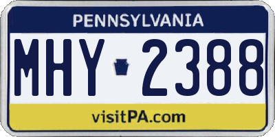 PA license plate MHY2388