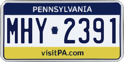 PA license plate MHY2391