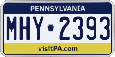 PA license plate MHY2393