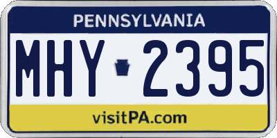 PA license plate MHY2395