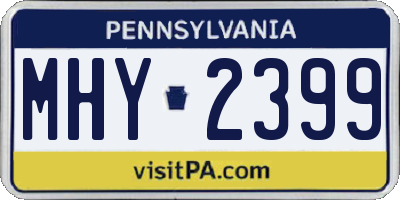 PA license plate MHY2399