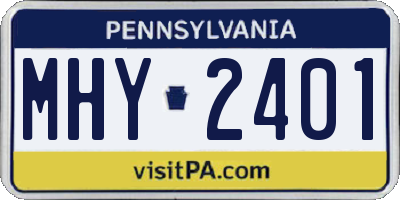 PA license plate MHY2401
