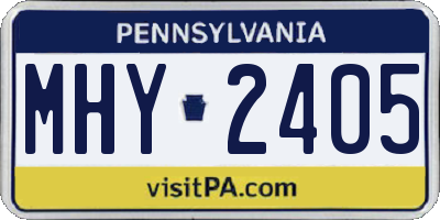 PA license plate MHY2405