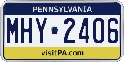 PA license plate MHY2406