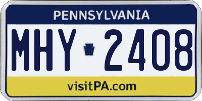 PA license plate MHY2408