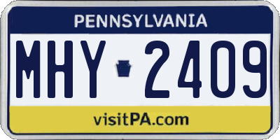 PA license plate MHY2409