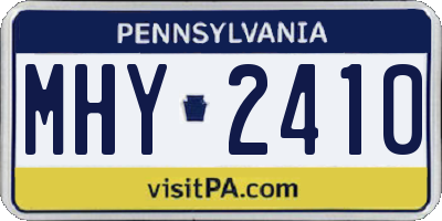 PA license plate MHY2410