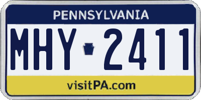 PA license plate MHY2411