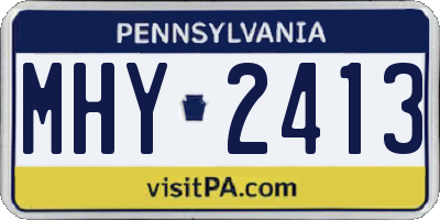PA license plate MHY2413
