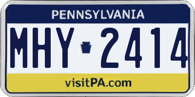 PA license plate MHY2414