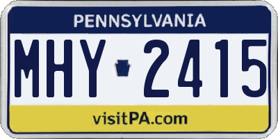 PA license plate MHY2415