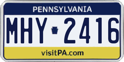 PA license plate MHY2416