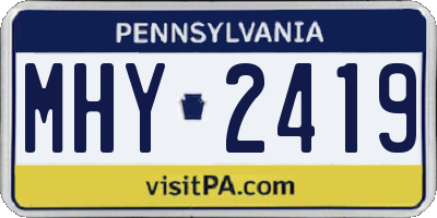 PA license plate MHY2419