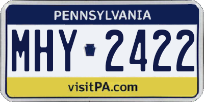 PA license plate MHY2422