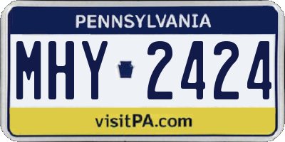 PA license plate MHY2424