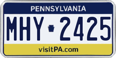 PA license plate MHY2425