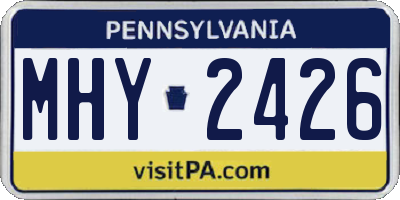 PA license plate MHY2426