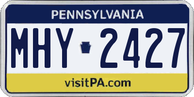 PA license plate MHY2427