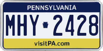 PA license plate MHY2428