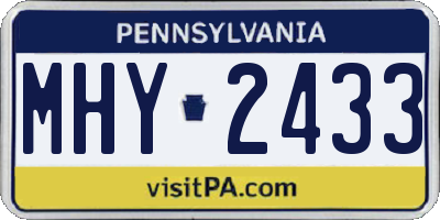 PA license plate MHY2433