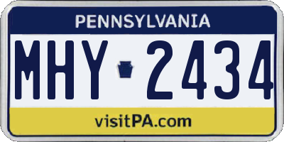 PA license plate MHY2434