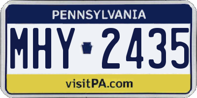 PA license plate MHY2435