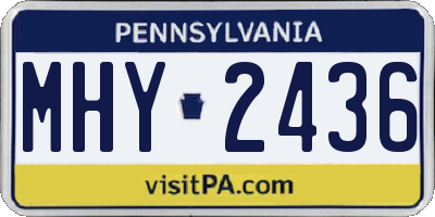 PA license plate MHY2436