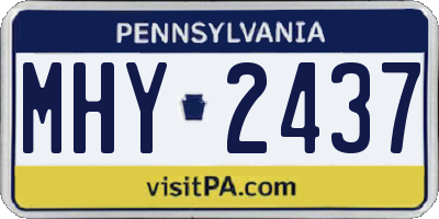 PA license plate MHY2437